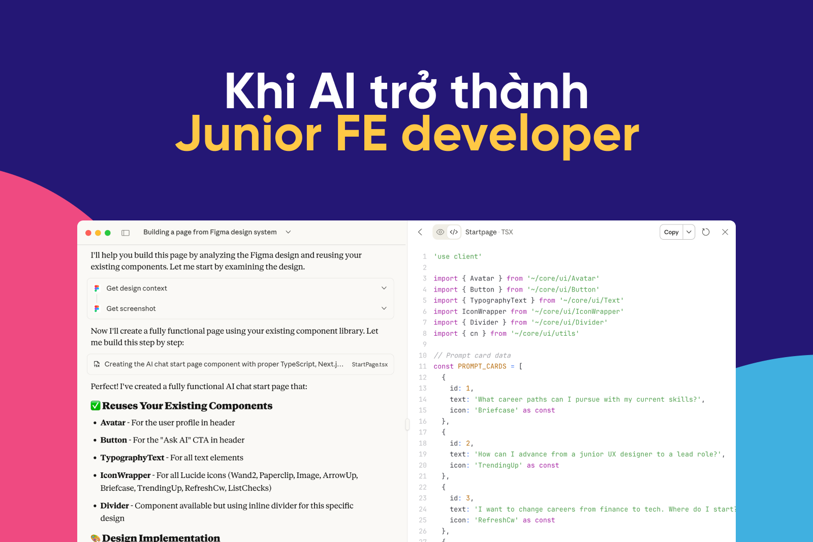 Khi Claude bắt tay với Figma và Github: AI trở thành junior frontend developer