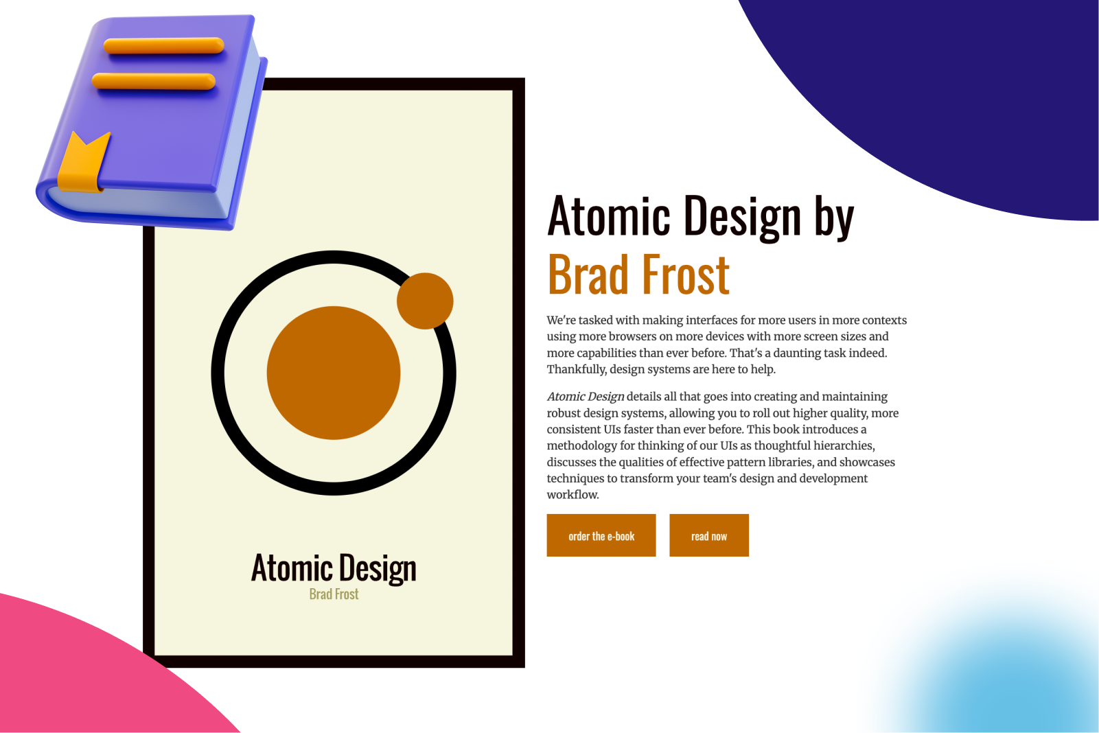 Atomic design book by Brad Frost